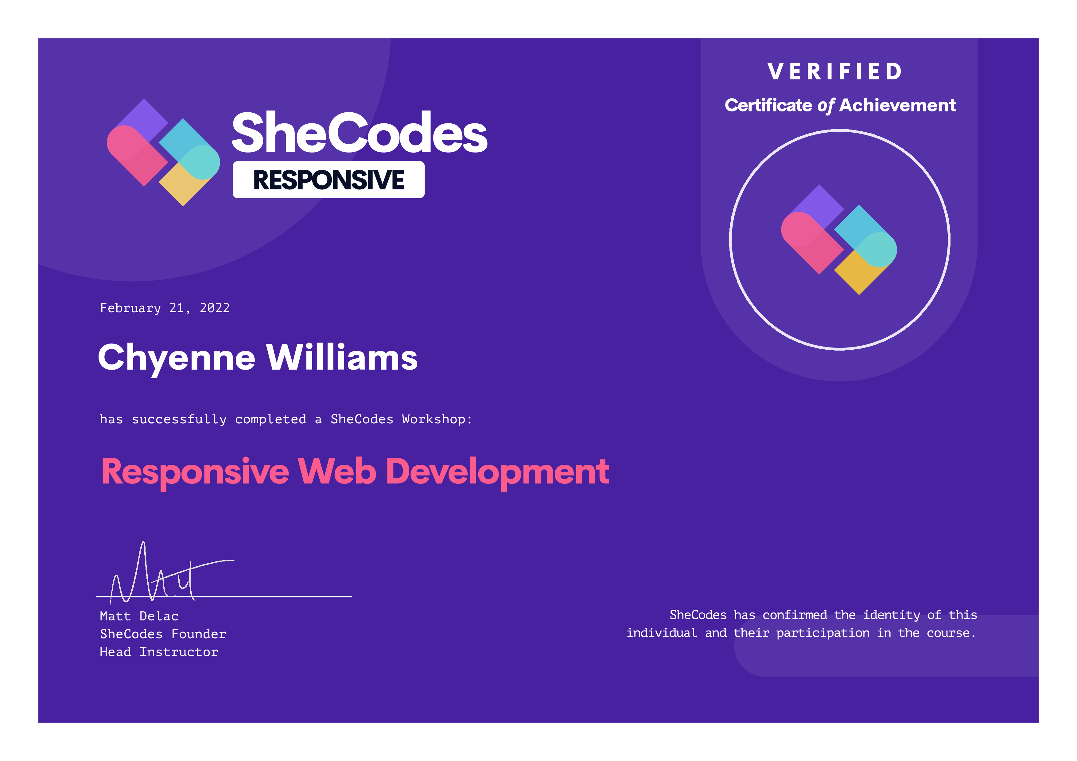 Responsive Web Development Certificate